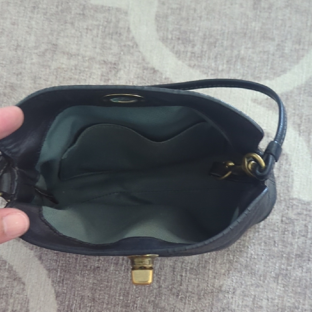 Classic Hampton Coach Black Pebbled Leather Mini Bag - Picture 6 of 8